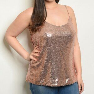 PLUS SIZE SEQUIN TOP